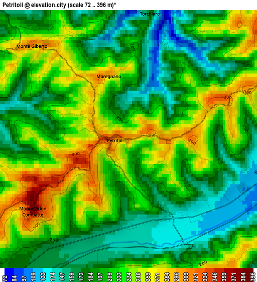 Petritoli elevation map