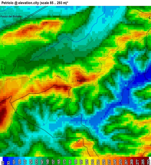 Petriolo elevation map