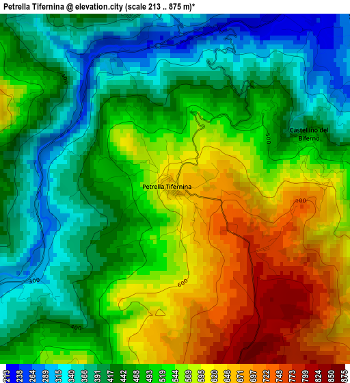 Petrella Tifernina elevation map