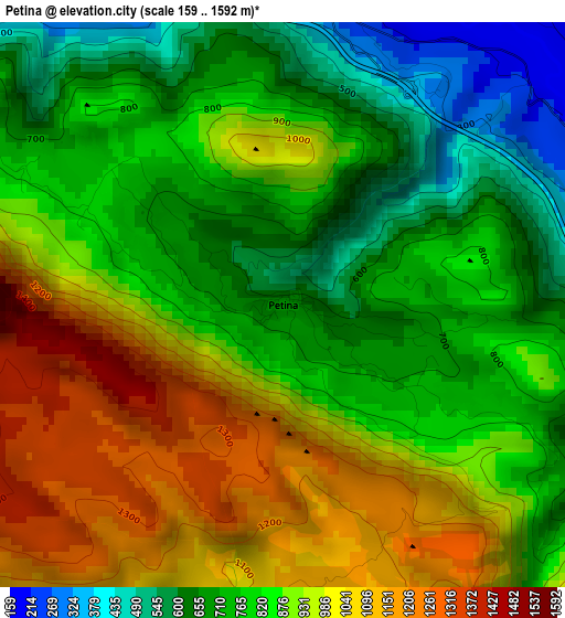 Petina elevation map