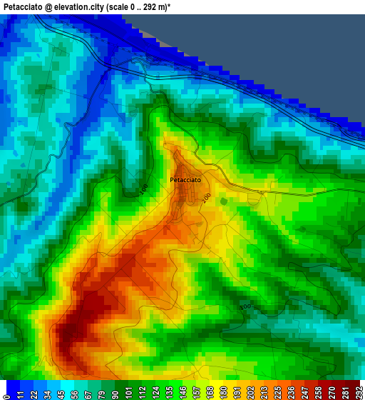 Petacciato elevation map