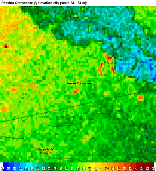 Pessina Cremonese elevation map