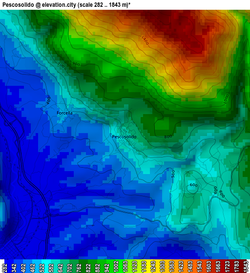 Pescosolido elevation map