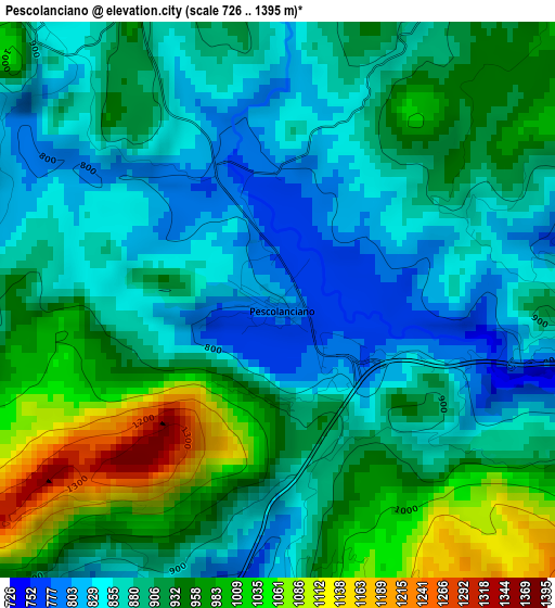 Pescolanciano elevation map