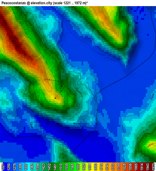 Pescocostanzo elevation map