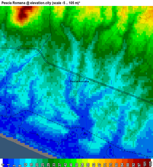 Pescia Romana elevation map