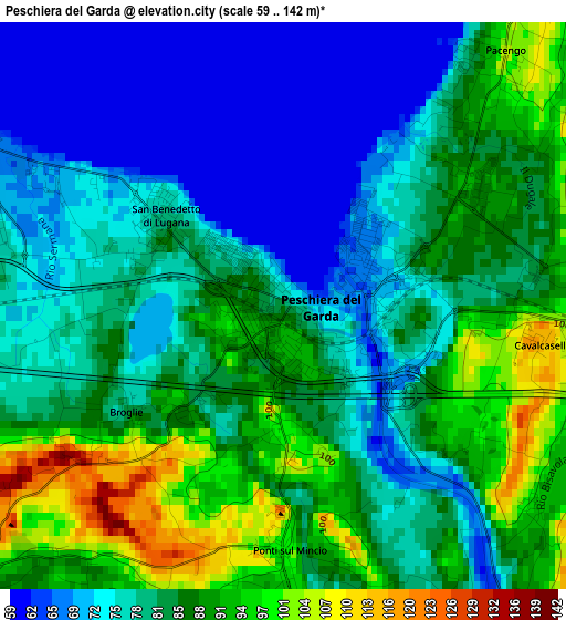 Peschiera del Garda elevation map