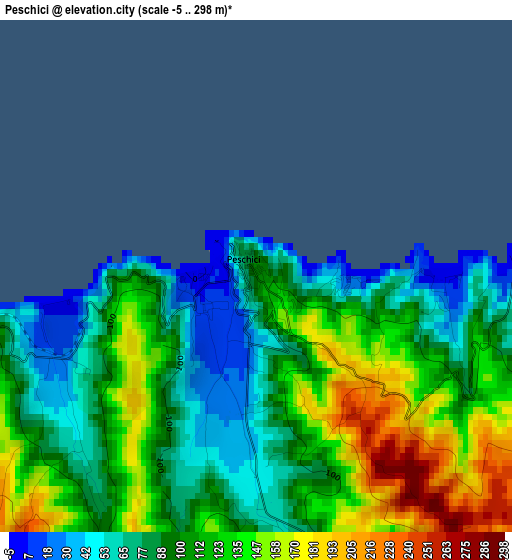 Peschici elevation map