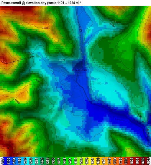 Pescasseroli elevation map