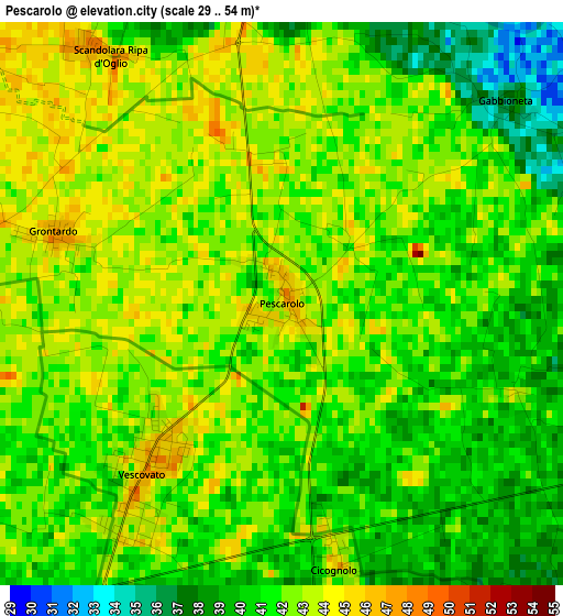Pescarolo elevation map