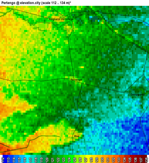 Pertengo elevation map