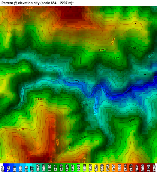 Perrero elevation map