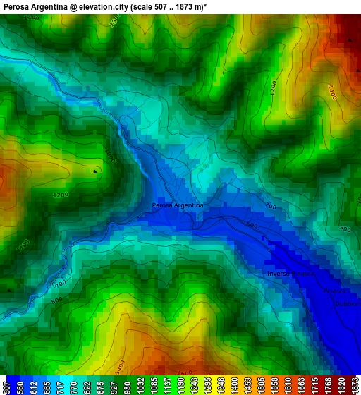 Perosa Argentina elevation map