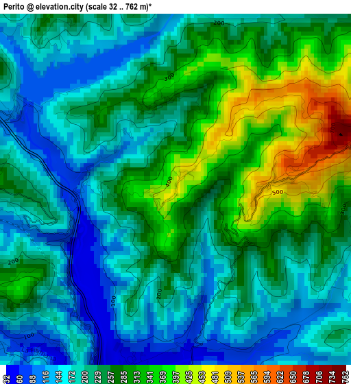 Perito elevation map