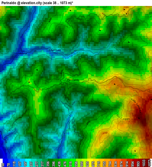 Perinaldo elevation map