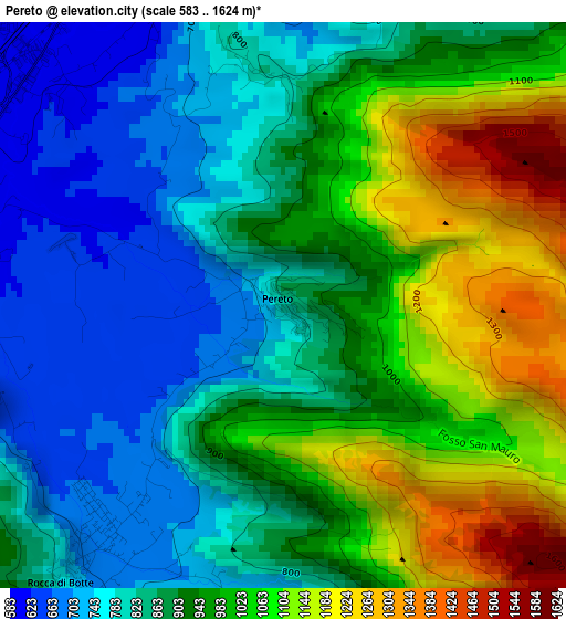 Pereto elevation map