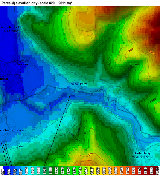 Perca elevation map