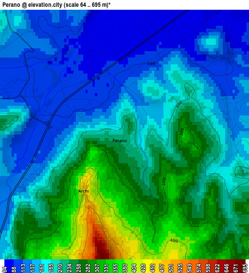 Perano elevation map