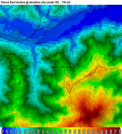 Penna Sant'Andrea elevation map