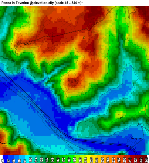 Penna in Teverina elevation map