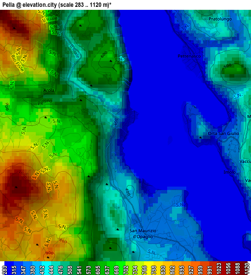 Pella elevation map