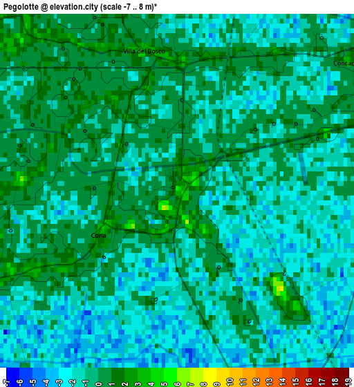 Pegolotte elevation map