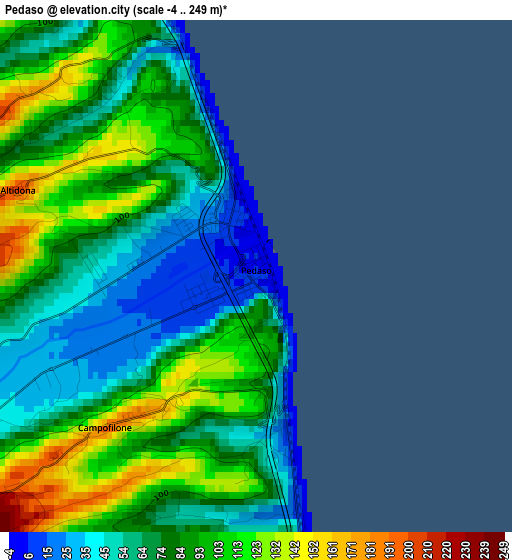 Pedaso elevation map