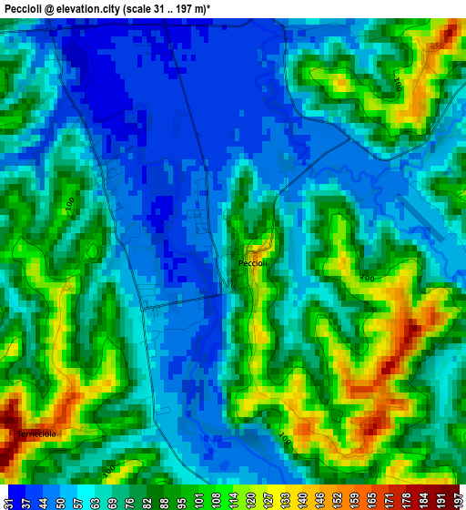 Peccioli elevation map