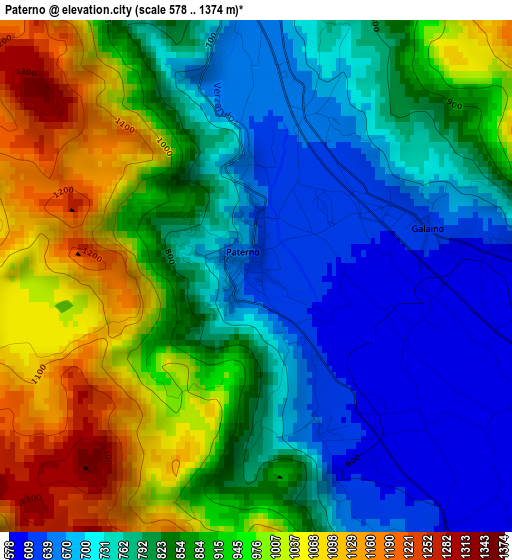 Paterno elevation map