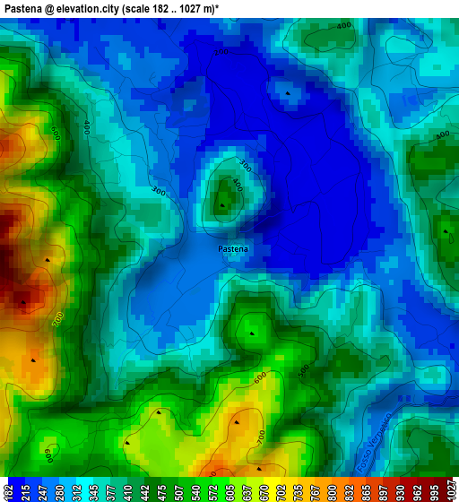 Pastena elevation map