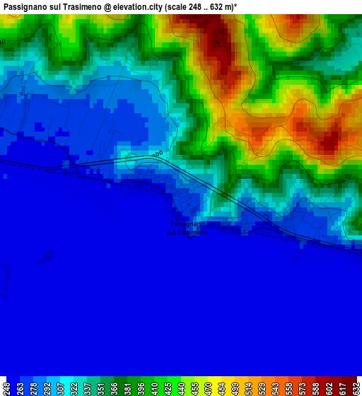 Passignano sul Trasimeno elevation map