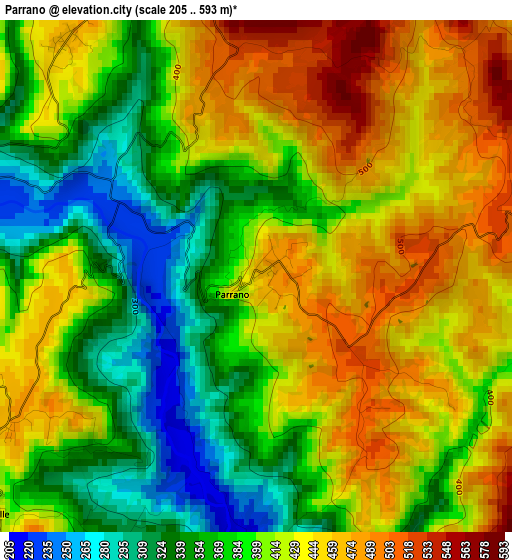 Parrano elevation map