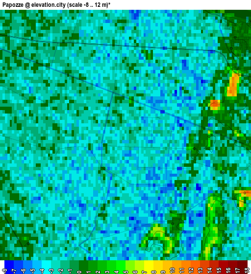 Papozze elevation map