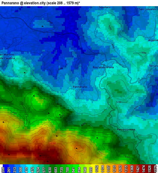 Pannarano elevation map