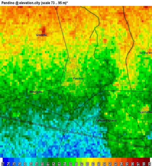 Pandino elevation map