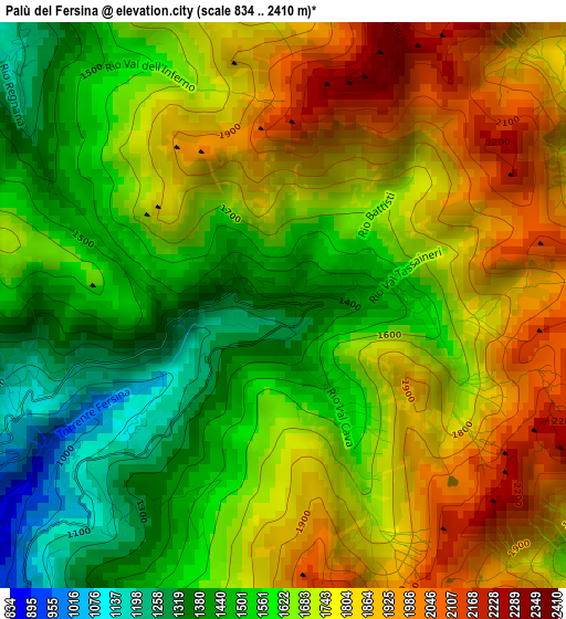 Palù del Fersina elevation map