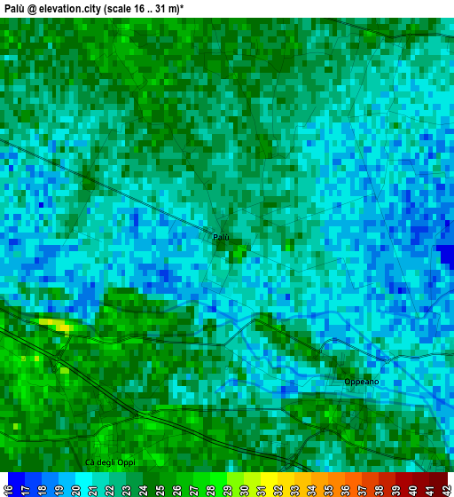 Palù elevation map