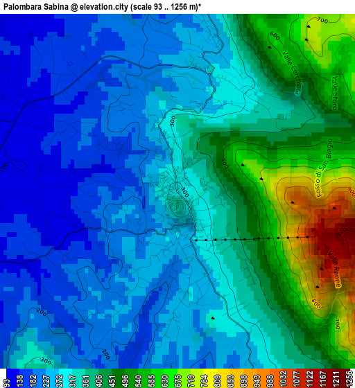 Palombara Sabina elevation map