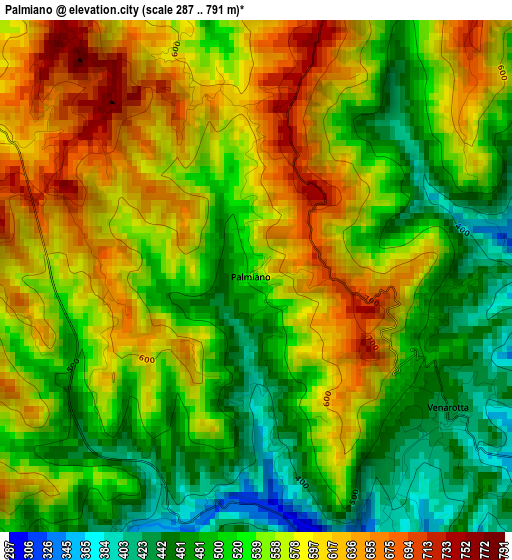 Palmiano elevation map