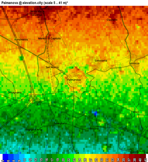 Palmanova elevation map