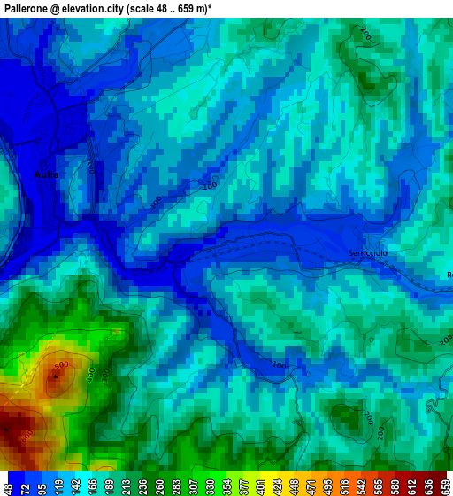 Pallerone elevation map