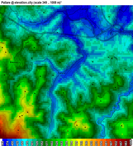 Pallare elevation map