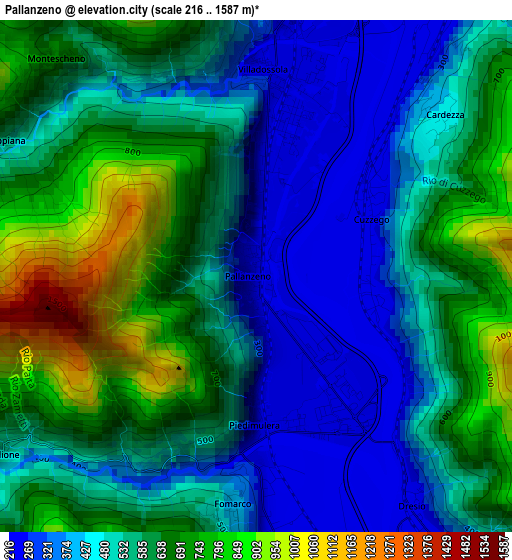 Pallanzeno elevation map