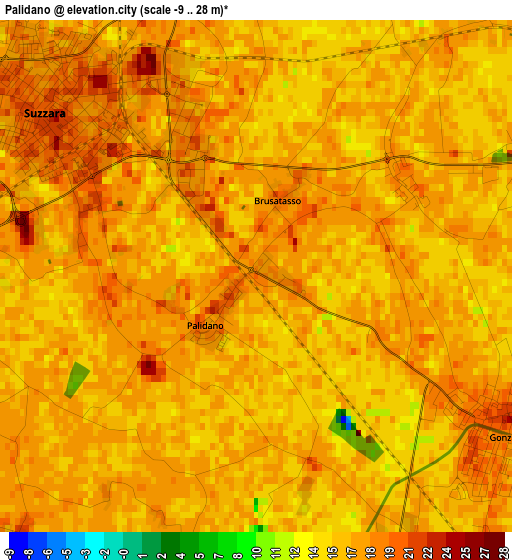 Palidano elevation map