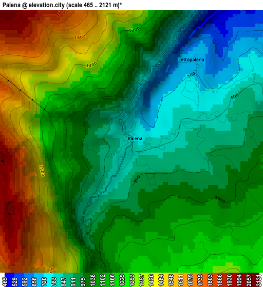 Palena elevation map