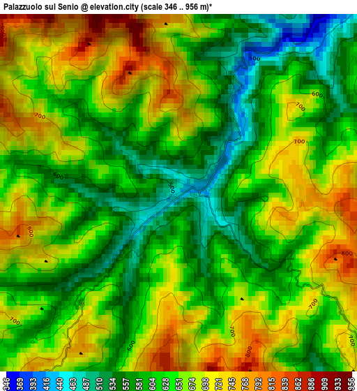 Palazzuolo sul Senio elevation map