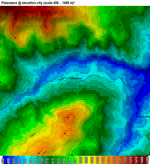 Palanzano elevation map