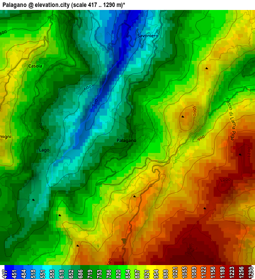 Palagano elevation map