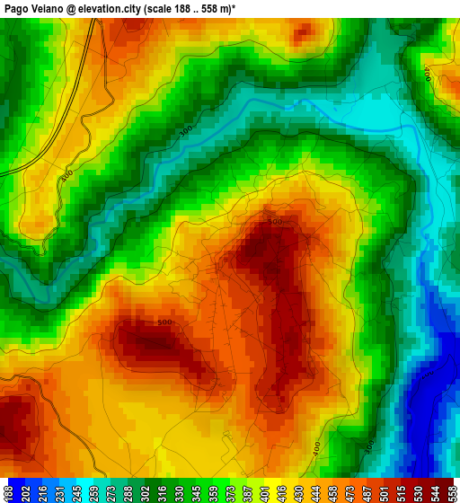 Pago Veiano elevation map