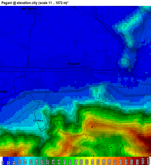 Pagani elevation map